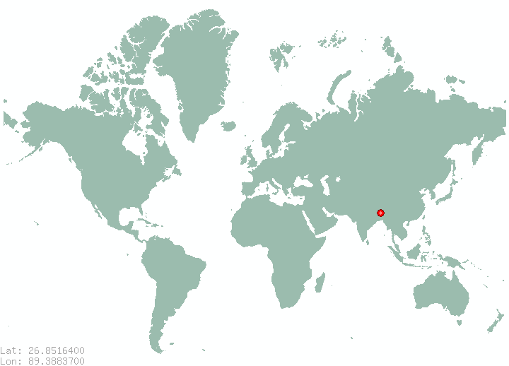 Phuntsholing in world map